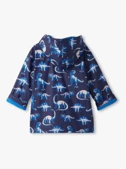Hatley Veste de pluie bleue peinte à motif dinosaure