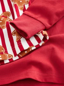 Homme de pain d’épices rouge - Pyjama de Noël confortable à manches longues assorti (9mois16ans)