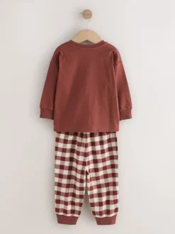 Homme de pain d’épices rouge/vert - Pyjama de Noël simple (9mois-10ans)