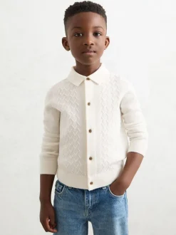 Hors blanc - Cardigan Reiss Gideon en laine boutonné et pointure en V