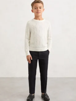 Hors blanc - Pull Reiss Mansion à col rond et losanges