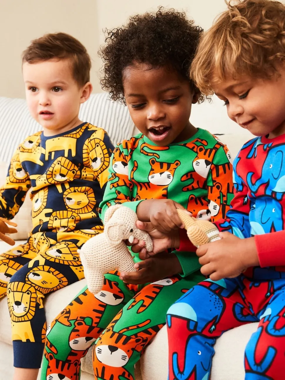 Imprimé animal coloré - Lot de 3 pyjamas Snuggle (9mois-8ans)