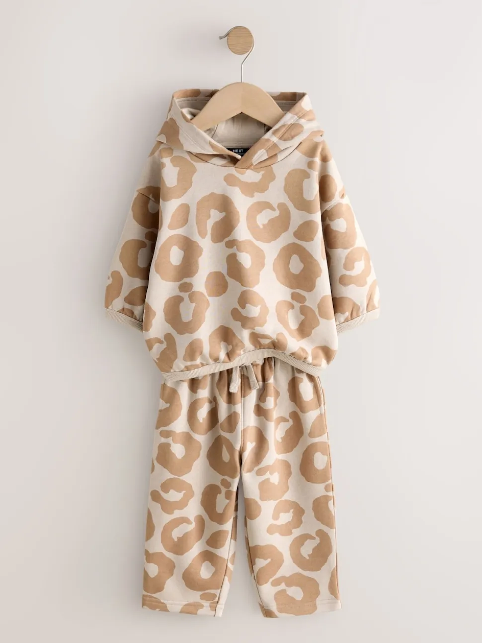 Imprimé animal marron fauve - Ensemble Sweat-shirt à capuche et Joggers (3mths-7yrs)