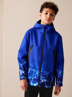 Imprimé Bleu Éclair - Veste à capuche imperméable doublée de polaire (3-17ans)