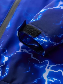 Imprimé Bleu Éclair - Veste à capuche imperméable doublée de polaire (3-17ans)