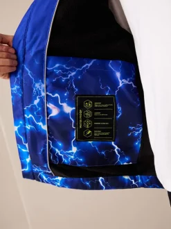 Imprimé Bleu Éclair - Veste à capuche imperméable doublée de polaire (3-17ans)