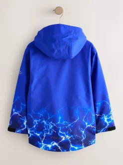 Imprimé Bleu Éclair - Veste à capuche imperméable doublée de polaire (3-17ans)