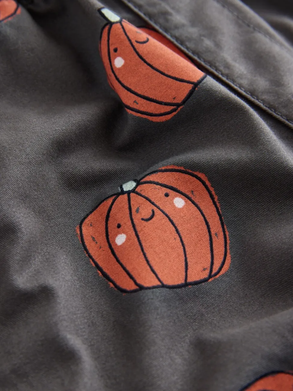 Imprimé citrouille anthracite - Pantalon large à enfiler (3mois-7ans)