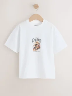 Imprimé crâne blanc au dos - T-shirt graphique Manches courtes Relaxed Fit (3-16yrs)