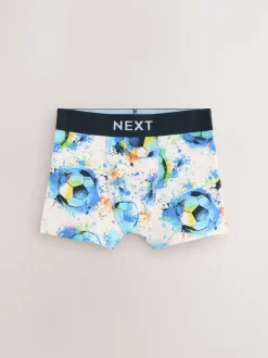 Imprimé de football Bleu - Lot de 5 boxers (2-16ans)