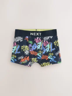 Imprimé de football Bleu - Lot de 5 boxers (2-16ans)