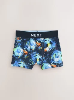 Imprimé de football Bleu - Lot de 5 boxers (2-16ans)