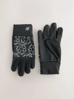 Imprimé football noir - Gants de sport (3-16 ans)