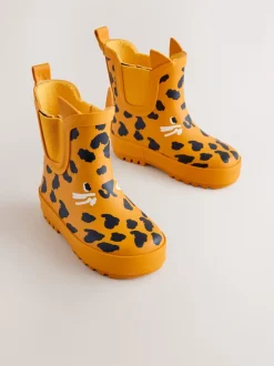Imprimé léopard Jaune - Bottines en caoutchouc