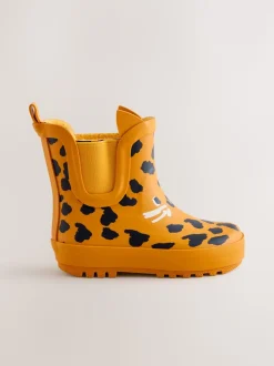 Imprimé léopard Jaune - Bottines en caoutchouc