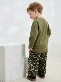 Imprimé Léopard Vert - Pantalon large à enfiler (3mois-7ans)