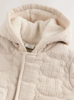 Imprimé ours écru - Veste zippée matelassée bébé