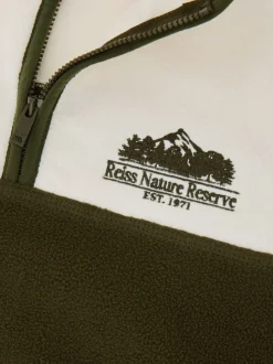 Ivoire/kaki - Polaire zippée color-block Reiss Mahon Nature Reserve