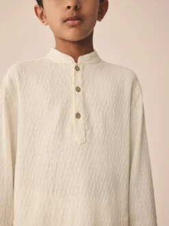 Jacqard texturé écru - Eid Kurta (3mths-16yrs)
