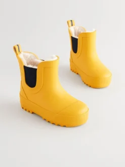 Jaune - Bottines en caoutchouc avec doublure chaude