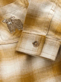 Jaune À carreaux zippé - Ensemble chemise et t-shirt à manches longues (3mois-7ans)