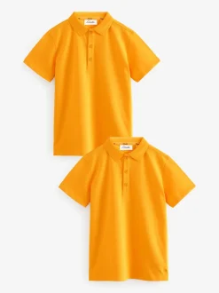 Jaune - Clarks Lot de 2 polos scolaires à manches courtes