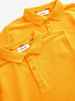 Jaune - Clarks Lot de 2 polos scolaires à manches courtes