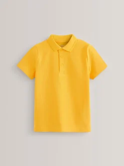 Jaune - Polos en coton à manches courtes pour l'école, lot de 2 (3-16ans)