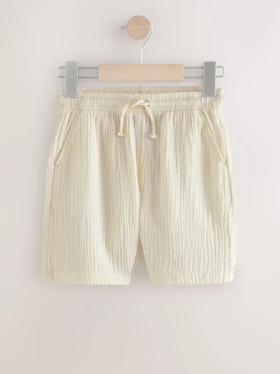 Jaune Buttermilk - Short tissé texturé doux 100% coton (3-16ans)