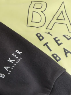 Jaune citron - Baker by Ted Baker Ensemble sweat-shirt et jogging graphique surdimensionné