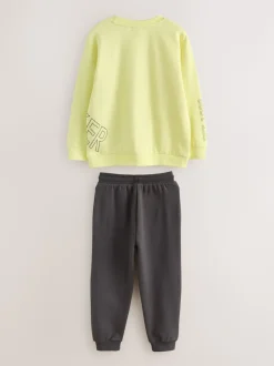 Jaune citron - Baker by Ted Baker Ensemble sweat-shirt et jogging graphique surdimensionné