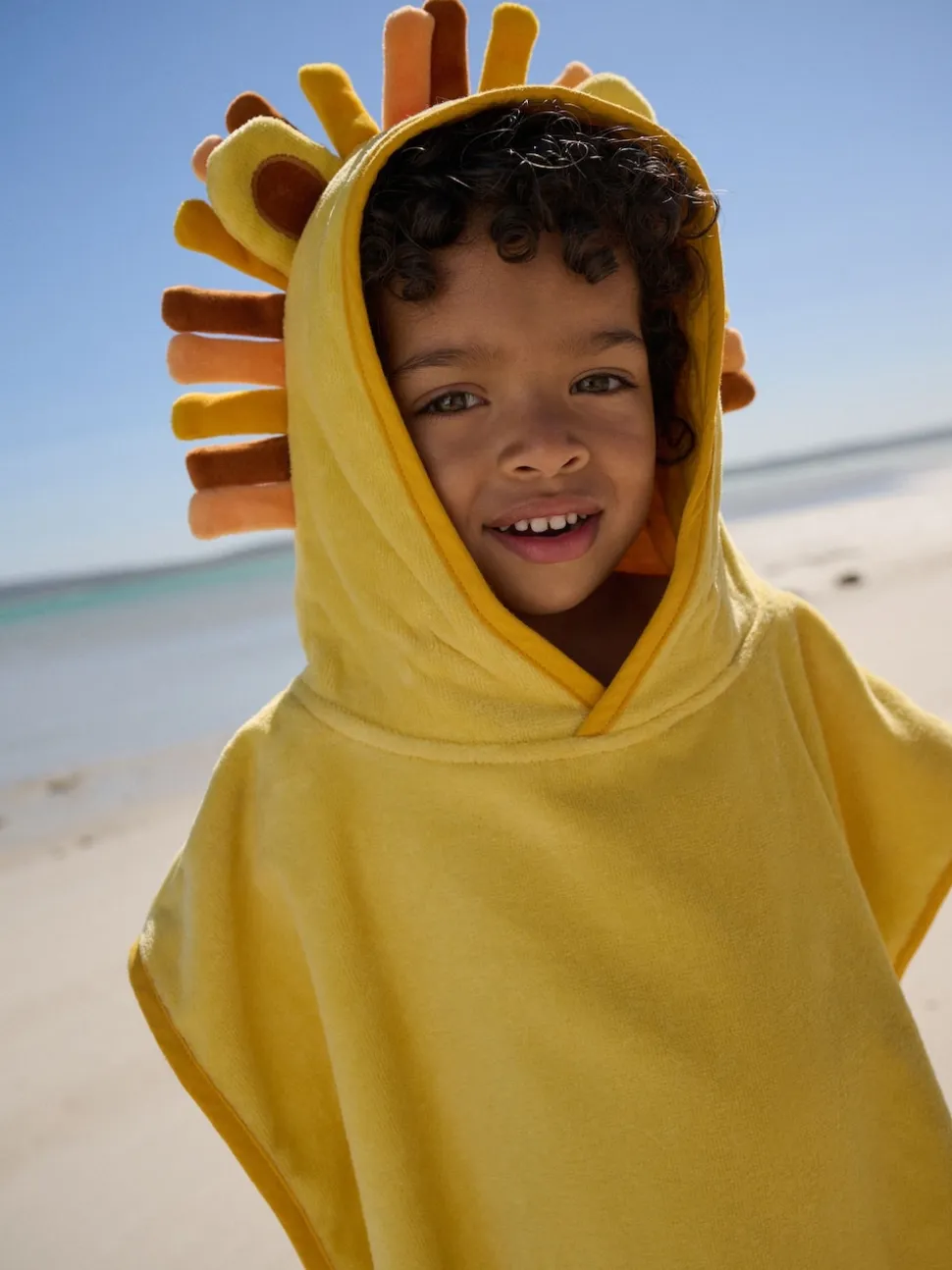 Jaune lion - Poncho en tissu éponge (9mths-6yrs)