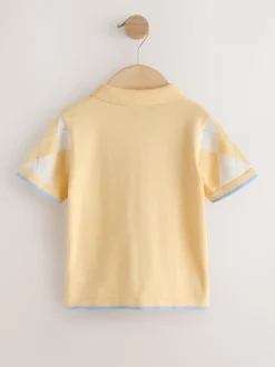 Jaune motif losanges - Polo en maille (3mois-7ans)