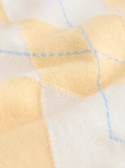 Jaune motif losanges - Polo en maille (3mois-7ans)