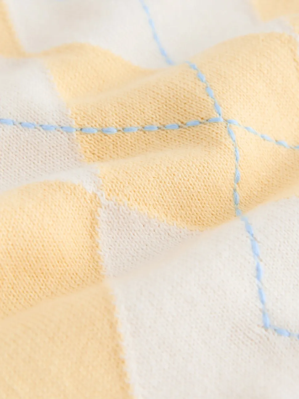 Jaune motif losanges - Polo en maille (3mois-7ans)