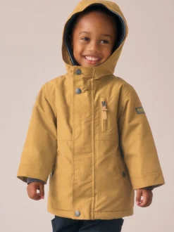 jaune ocre - Parka imperméable doublée de borg (3mois-7ans)