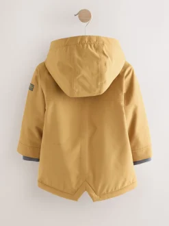 jaune ocre - Parka imperméable doublée de borg (3mois-7ans)