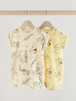 Jaune/Blanc - Lot de 2 barboteuses imprimées Winnie The Pooh pour bébé