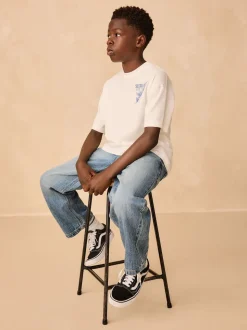 Jean bleu moyen - Jean charpentier à enfiler en Denim (3-16ans)