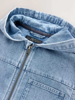 Jean délavé clair - Surchemise zippée 100% Coton à Sweats à capuche (3-16ans)