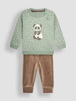 Jojo Maman Bébé Ensemble Sweat-shirt et pantalon Cosy Panda Bébé