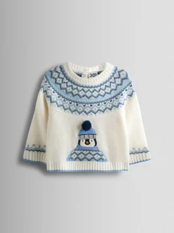 Jojo Maman Bébé Noël Penguin Pull Fair Isle