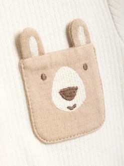 Jojo Maman Bébé Ours imprimé et Appliqué Pocket Bodies 2 Pack