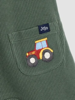 JoJo Maman Bébé 2-Pieces Ensemble salopettes et haut Gaufré appliqué