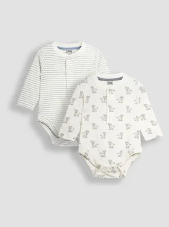 Jojo Maman Bébé Vache des Highlands imprimée et corps rayés 2 Lot