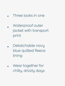 Jojo Maman Bébé Veste imperméable 3-en-1 Veste imperméable