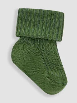 kaki - Lot de 3 paires de chaussettes côtelées JoJo Maman Bébé bébé