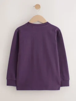 Kaki/Fauve/Violet/Marine - Lot de 4 T-shirts à manches longues et confortables (3-16ans)