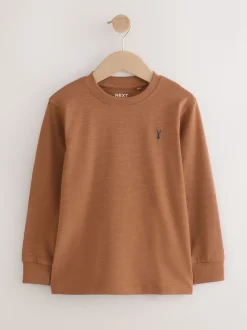 Kaki/Fauve/Violet/Marine - Lot de 4 T-shirts à manches longues et confortables (3-16ans)