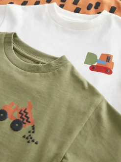 Kaki/vert - Manches courtes T-shirt & Survêtement Set 3 Pack (3mths-7yrs)